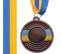 Заготовка медали спортивной с лентой SP-Sport UKRAINE с украинской символикой ø5см C-3242 (1-золото, 2-серебро, 3-бронза)