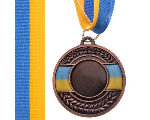 Заготовка медали спортивной с лентой SP-Sport UKRAINE с украинской символикой ø5см C-3242 (1-золото, 2-серебро, 3-бронза)