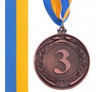 Медаль спортивная с лентой SP-Sport LIDER ø6,5см C-6862 (металл, ø6,5см, 38g, 1-золото, 2-серебро, 3-бронза)