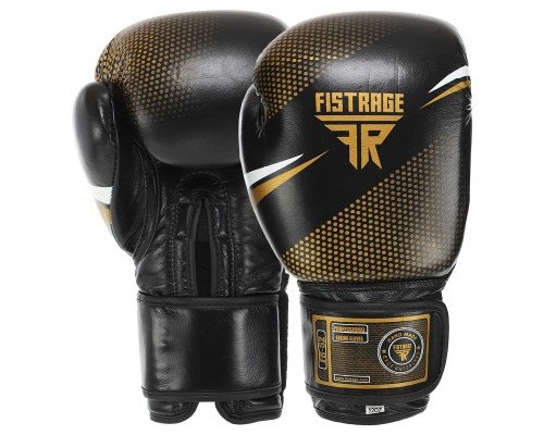 Перчатки боксерские на липучке кожаные FISTRAGE VL-4145 (размер 10-14oz, цвета в ассортименте)