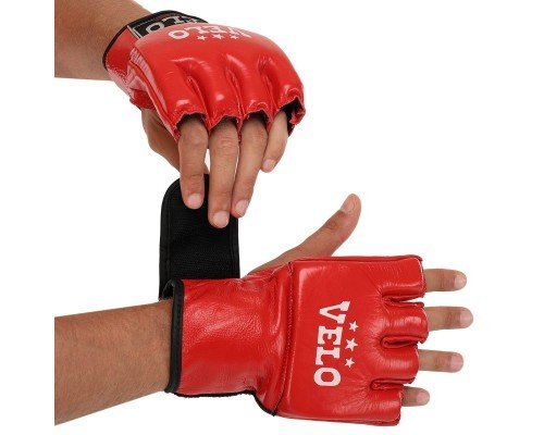 Перчатки для смешанных единоборств MMA кожаные VELO ULI-4018 (р-р S-XL, цвета в ассортименте)