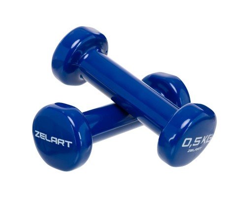 Гантели для фитнеса виниловые 2штуки Zelart Beauty TA-5225-0_5 (2x0,5кг) (2шт, цвета в ассортименте)