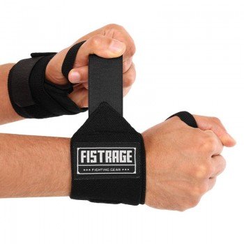 Бинты кистевые для жима 2штуки FISTRAGE VL-7739 (PL, эластан, р-р M-XL, черный)