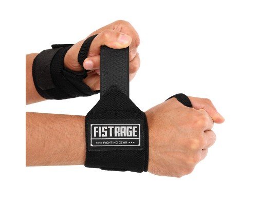 Бинты кистевые для жима 2штуки FISTRAGE VL-7739 (PL, эластан, р-р M-XL, черный)