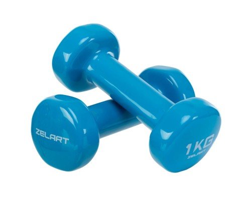 Гантели для фитнеса виниловые 2штуки Zelart Beauty TA-5225-1 (2x1кг) (2шт, цвета в ассортименте)