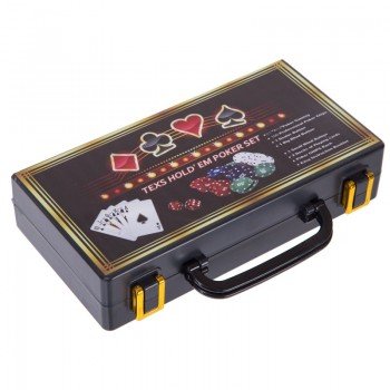 Набор для покера в пластиковом кейсе Texas Holdem Poker set SP-Sport 100S-2C 100 фишек (100 фишек, с номиналом, 2 кол.карт,р-р 24x14x7см, 5куб)