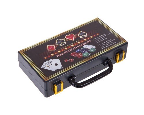 Набор для покера в пластиковом кейсе Texas Holdem Poker set SP-Sport 100S-2C 100 фишек (100 фишек, с номиналом, 2 кол.карт,р-р 24x14x7см, 5куб)