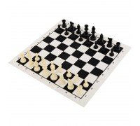Шахматы настольная игра пластиковые  с игровым полем из ткани SP-Sport P401 (пластик, h пешки-5см, короля-10,5см)