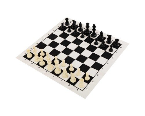 Шахматы настольная игра пластиковые  с игровым полем из ткани SP-Sport P401 (пластик, h пешки-5см, короля-10,5см)