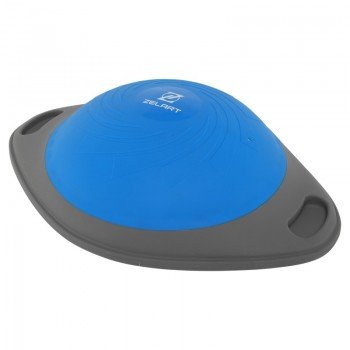 Балансировочная платформа полусфера BOSU FI-9996 Zelart (пластик, PVC, h-18см, d-60см, серый-синий)