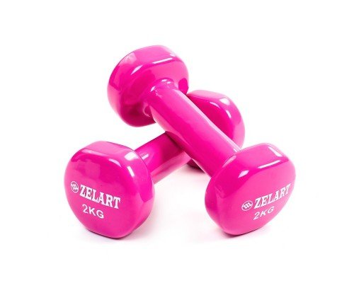 Гантели для фитнеса виниловые 2штуки Zelart Beauty TA-5225-2 (2x2кг) (2шт, цвета в ассортименте)