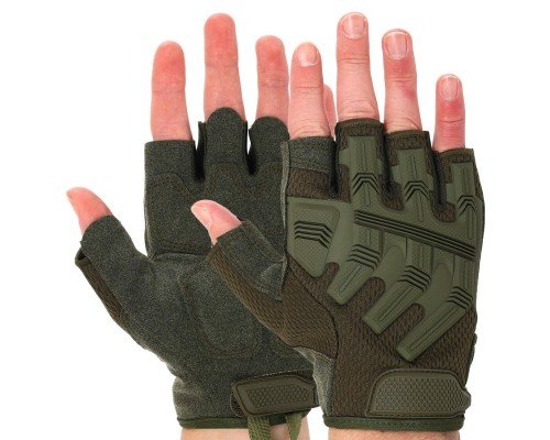 Перчатки тактические с открытыми пальцами SP-Sport BC-8808 (PL,кожзам, р-р M-XL, цвета в ассортименте)