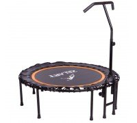 Фитнес батут для джампинга круглый с ручкой ø45" (114,5см) TX-B6393 (металл, крепление жгуты, d-114,5см, черный-оранжевый)