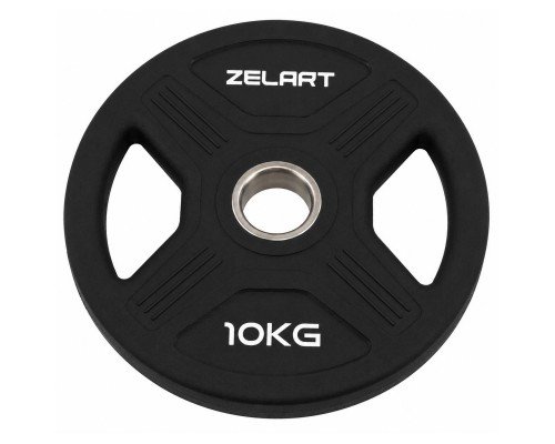Блины диски TPU 2 Handle металлическая втулка внутренний ø51мм Zelart TA-6995-10 10кг (черный)