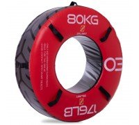 Шина тренировочная силовая мягкая для кроссфита Zelart FI-2610-80 80кг (MD6513-80) (PVC, EPE, вес-80кг, размер 122х60х32см, красный)