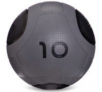 Медбол мяч медицинский Medicine Ball Zelart FI-2620-10 10кг (MD1275-10) (резина, d-28,6см, серый-черный)