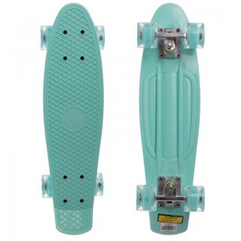 Пенни борд Penny Board круизер пластиковый со светящимися колесами 22" SP-Sport SK-5672-6 (ABEC-7, мятный)