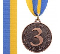 Медаль спортивная с лентой SP-Sport WOULD ø4,5см C-6403 (металл, 1-золото,2-серебро,3- бронза,ø4,5см, 20g)