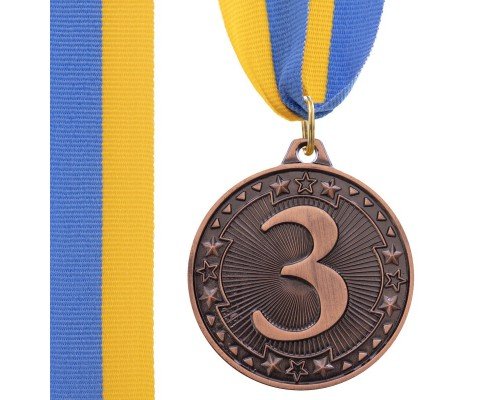 Медаль спортивная с лентой SP-Sport WOULD ø4,5см C-6403 (металл, 1-золото,2-серебро,3- бронза,ø4,5см, 20g)