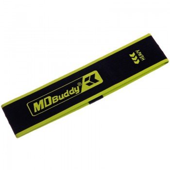 Резинка тканевая для упражнений лента сопротивления LOOP BANDS MDbuddy FI-2621-H (MD1389-H) (нейлон, размер 700x80мм, жесткость H, черный-салатовый)