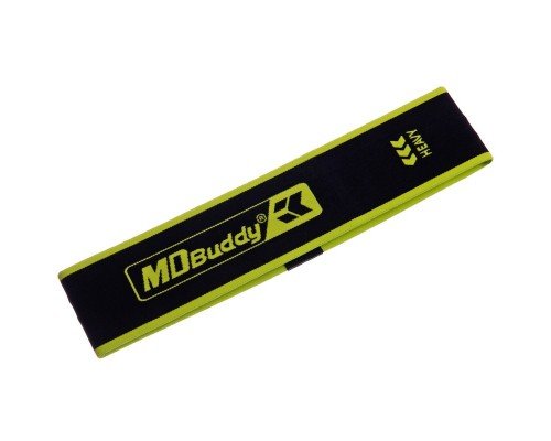 Резинка тканевая для упражнений лента сопротивления LOOP BANDS MDbuddy FI-2621-H (MD1389-H) (нейлон, размер 700x80мм, жесткость H, черный-салатовый)
