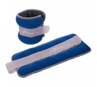 Утяжелители-манжеты для рук и ног MARATON FI-2858-4 (2 x 2кг) (нейлон,песок, синий-серый)