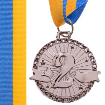 Медаль спортивная с лентой SP-Sport ZIP ø4,5см C-6404 (металл, 1-золото,2-серебро,3-бронза ø4,5см, 20g)