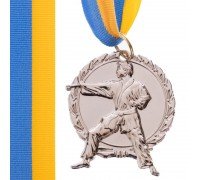 Медаль спортивная с лентой тематическая SP-Sport Карате ø5см C-4338 (металл, ø5см, 29g золото, серебро, бронза)