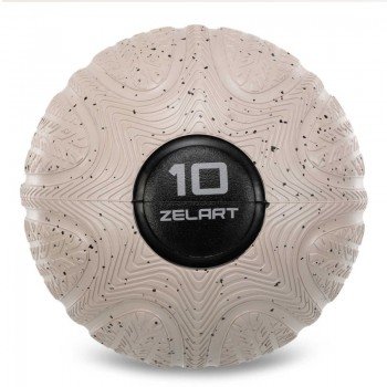 Слэмбол мяч набивной для кроссфита и фитнеса Slam Ball Zelart FI-4905-10 10кг (резина, песок, d-см, серый)