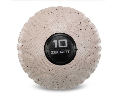 Слэмбол мяч набивной для кроссфита и фитнеса Slam Ball Zelart FI-4905-10 10кг (резина, песок, d-см, серый)