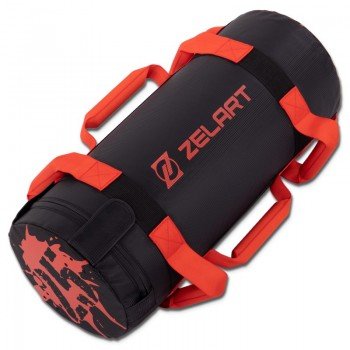 Мешок утяжелитель для функционального тренинга Power Bag Zelart TA-7825-25 25кг (PVC, вес 25кг, наполнитель-песок, черный-красный)