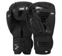 Перчатки боксерские на липучке кожаные FISTRAGE INTENSE FIGHTER VL-9350 (р-р 10-14oz, серый-черный)