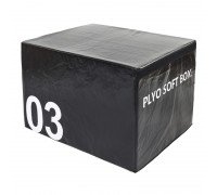 Бокс плиометрический тумба для кроссфита Плиобокс Soft plyometric box Zelart FI-5334-3 (EPE, PVC, размер 70х70х60см, черный)