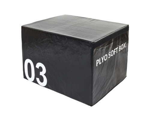 Бокс плиометрический тумба для кроссфита Плиобокс Soft plyometric box Zelart FI-5334-3 (EPE, PVC, размер 70х70х60см, черный)