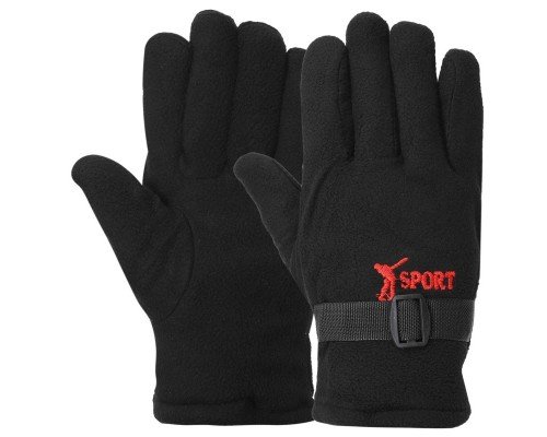 Перчатки спортивные теплые SP-Sport BC-8569 (флис, размер универсальный, черный)
