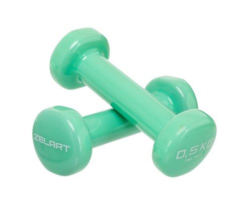 Гантели для фитнеса виниловые 2штуки Zelart Beauty TA-5225-0_5 (2x0,5кг) (2шт, цвета в ассортименте)