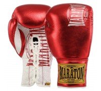 Перчатки боксерские на липучке кожаные MARATON BO-0287 (размер 8-12oz, цвета в ассортименте)