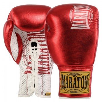 Перчатки боксерские на липучке кожаные MARATON BO-0287 (размер 8-12oz, цвета в ассортименте)