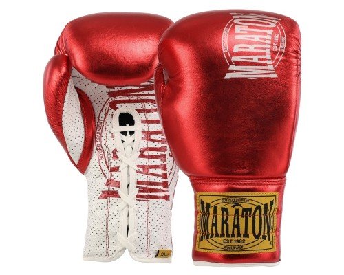 Перчатки боксерские на липучке кожаные MARATON BO-0287 (размер 8-12oz, цвета в ассортименте)