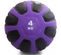 Медбол мяч медицинский Medicine Ball Zelart FI-0898-4 4кг (резина, d-23см, черный-фиолетовый)