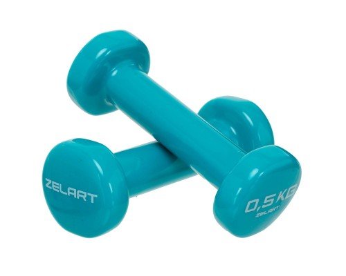 Гантели для фитнеса виниловые 2штуки Zelart Beauty TA-5225-0_5 (2x0,5кг) (2шт, цвета в ассортименте)