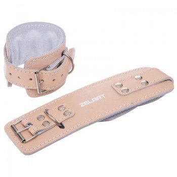 Манжеты для тяги на руки и ноги 2 штуки Zelart SB-165196 (длина-см, ширина-см, кожа, желтый)