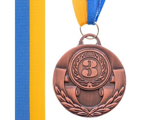 Медаль спортивная с лентой SP-Sport AIM ø5см C-4842 (металл, 25g, 1-золото, 2-серебро, 3-бронза)