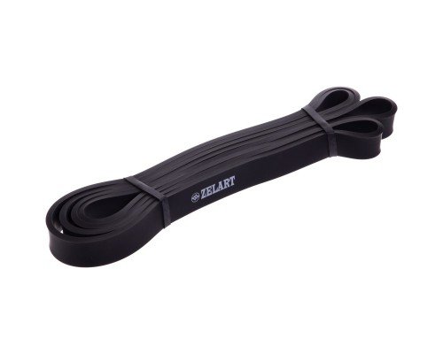 Резина петля для подтягиваний и тренировок лента силовая Zelart POWER BANDS FI-3917-BK (латекс, размер 2080x20x4,5мм, жесткость ХS, черный)