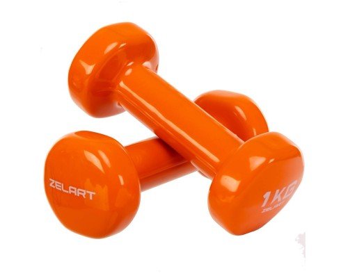 Гантели для фитнеса виниловые 2штуки Zelart Beauty TA-5225-1 (2x1кг) (2шт, цвета в ассортименте)