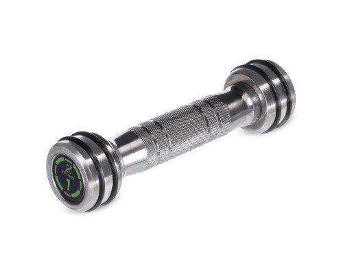 Гантель цельная стальная хромированная 1штука Zelart FI-2622-1 (1x1кг) (MD2311-1) (1шт, металл хромированный, с резиновыми кольцами)