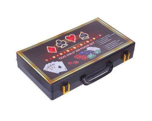 Набор для покера в пластиковом кейсе Texas Holdem Poker set SP-Sport 200S-C 200 фишек (200 фишек, с номиналом, 2 кол.карт,р-р 30,5x17x5,5см, 5куб)