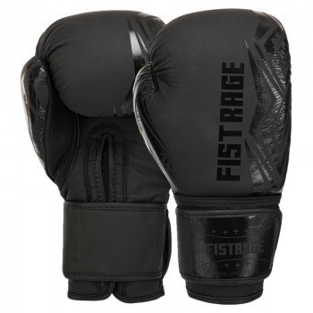 Перчатки боксерские на липучке кожаные FISTRAGE VL-7891 (размер 10-14oz, черный)